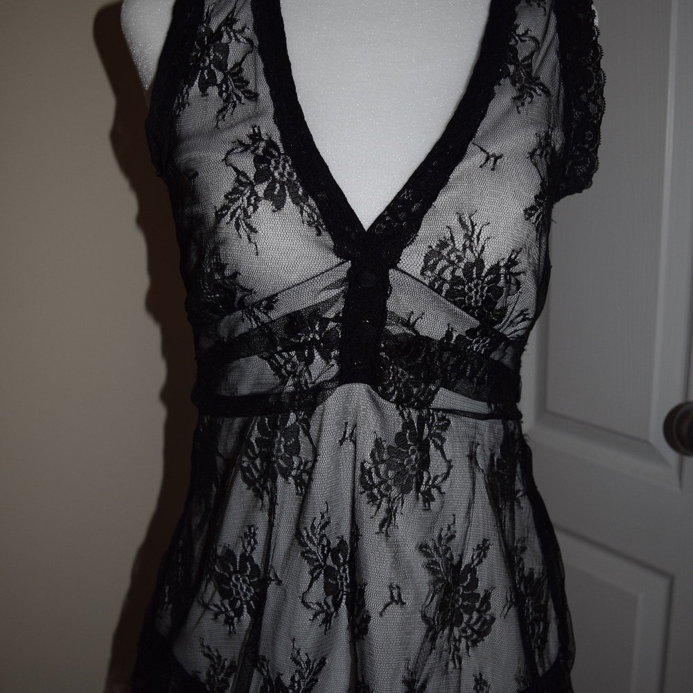 Black and white lace top White House Black Market